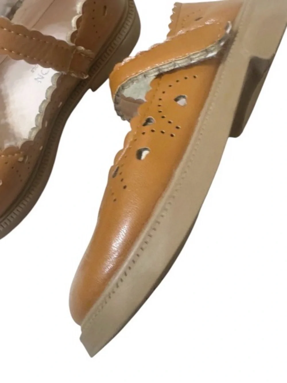 MYA Fashion FROM Marie Nicole heart cut brown Mary Jane dress shoes size 30 12
